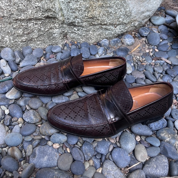 Mens Gucci Brown Leather Penny Loafer - Picture 4 of 6